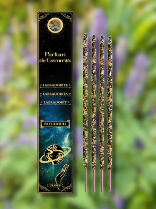 Incenso Smudge Stick Patchouli e Labradorite 20g — Parfum de Gemmes