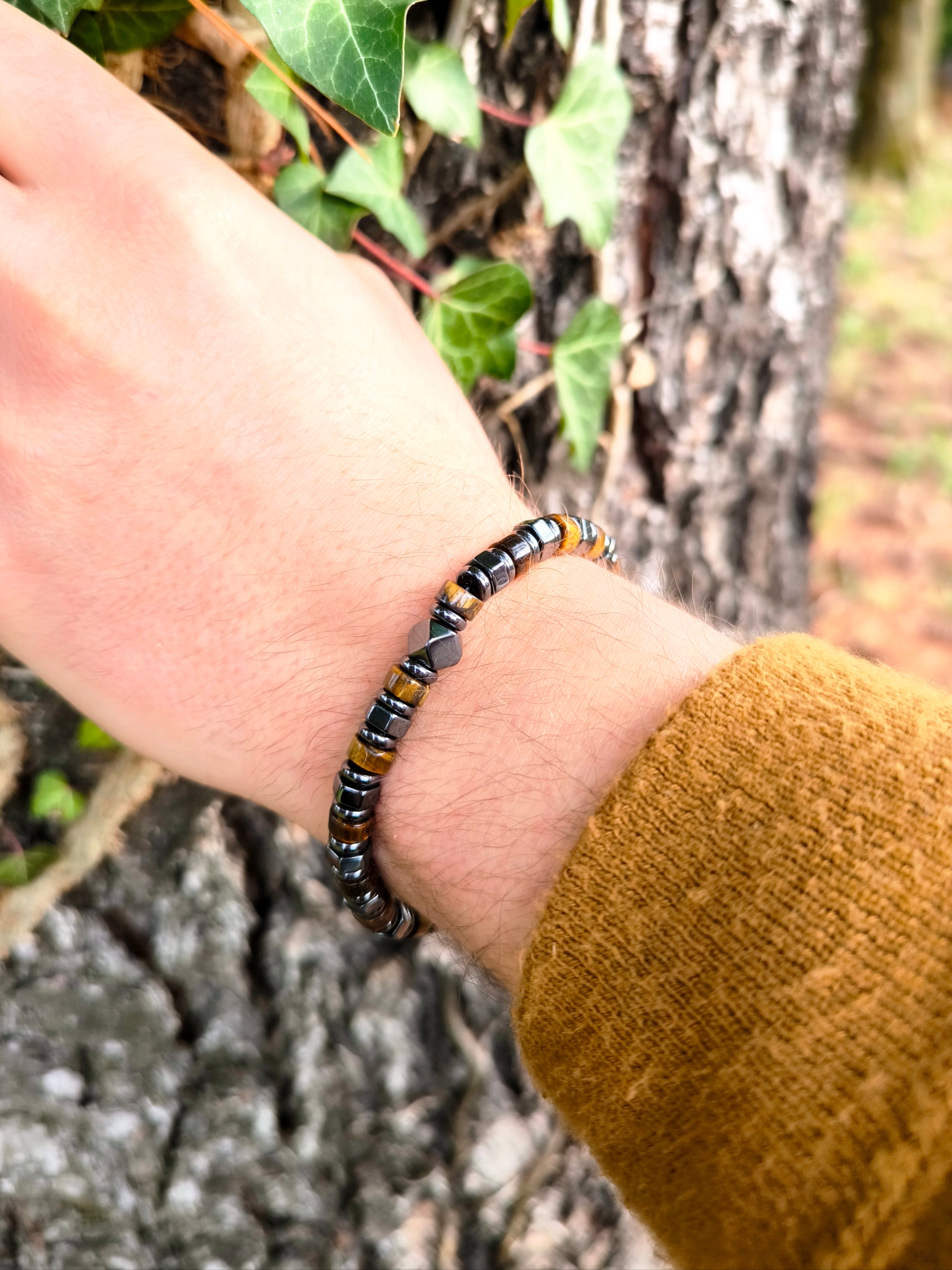 Bracciale Ematite + Occhio di Tigre