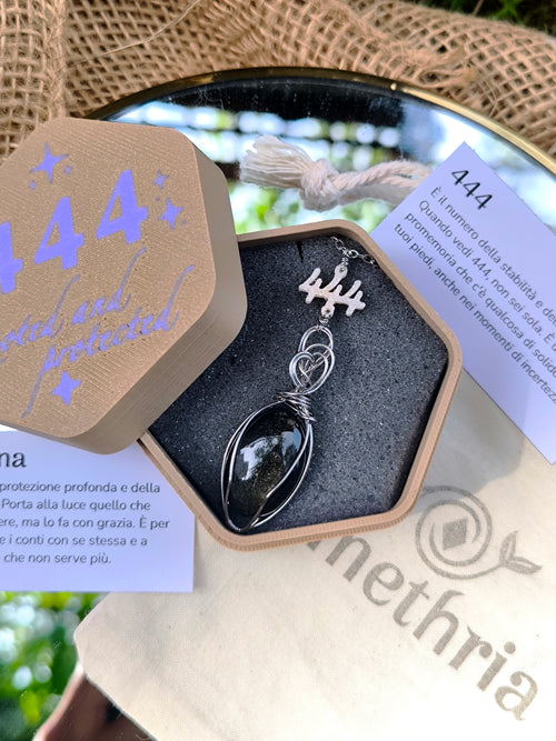 Collana Synchronicity 444 - ossidiana dorata