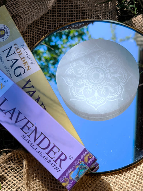 Kit di purificazione - Incenso e Selenite (Mandala)