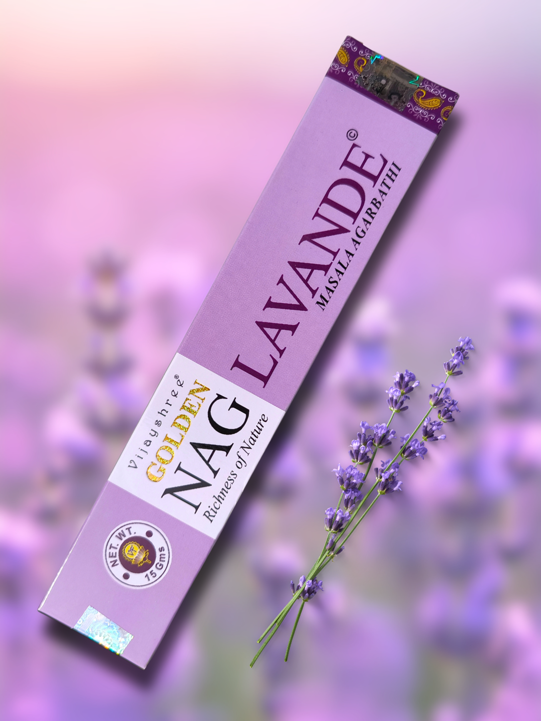 Incenso Vijayshree Golden Nag Lavanda 15g