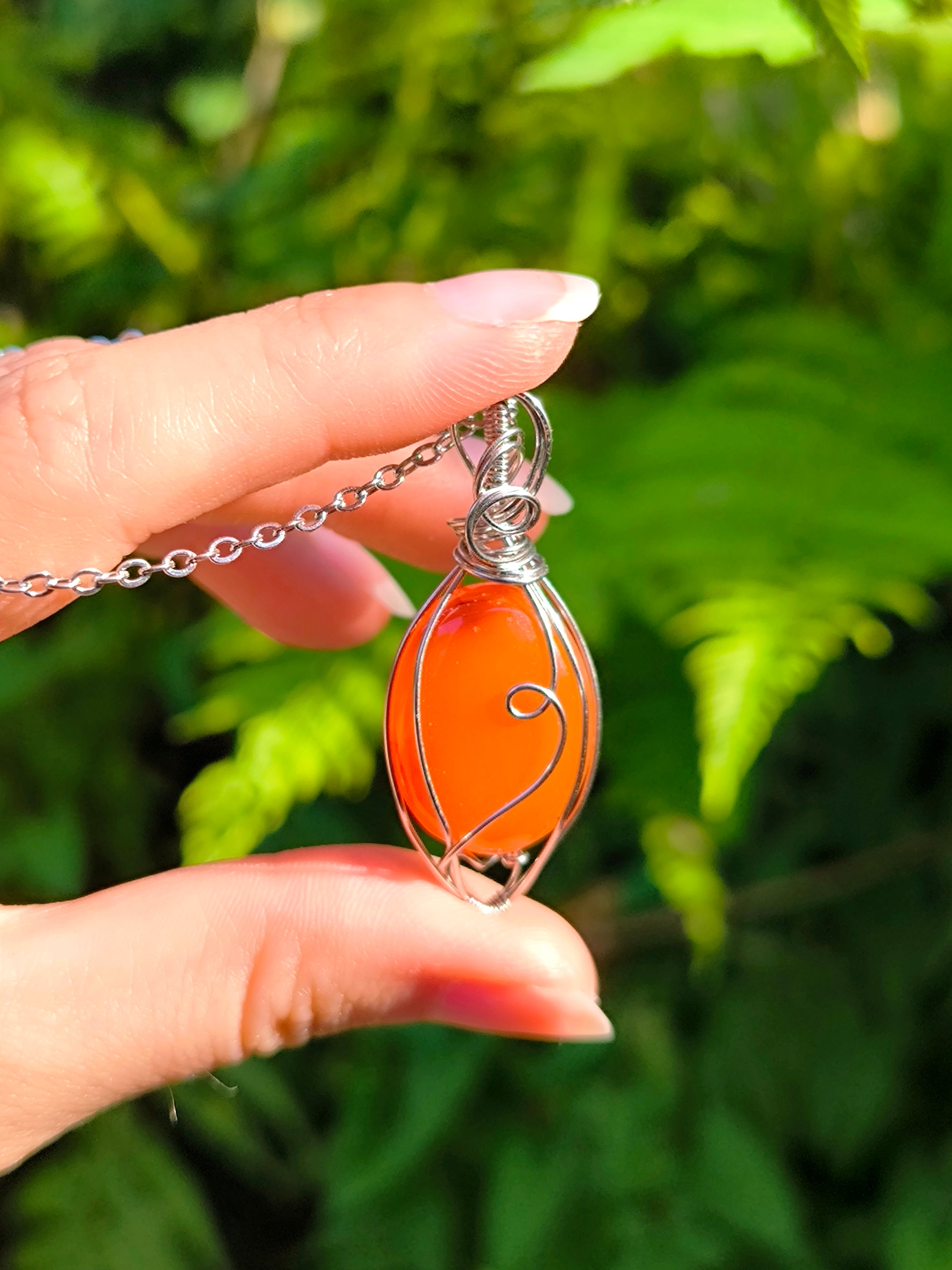 Collana Burning - corniola