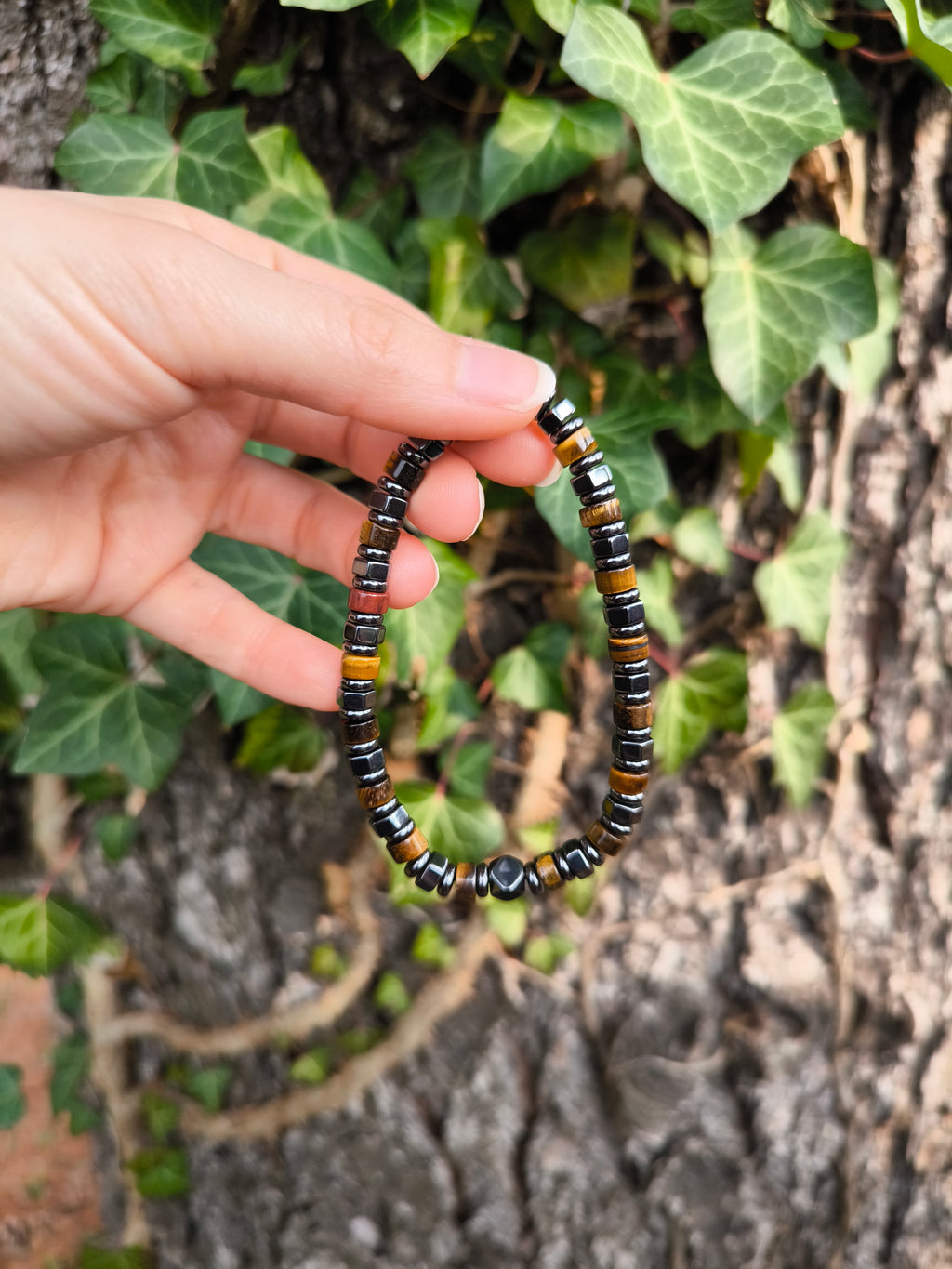Bracciale Ematite + Occhio di Tigre