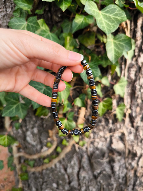 Bracciale Ematite + Occhio di Tigre